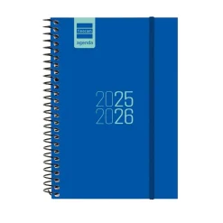 Finocam Agenda espiral E8 azul 2025-2026 semana vista horizontal