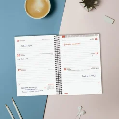 Finocam Agenda espiral E8 azul 2025-2026 semana vista horizontal