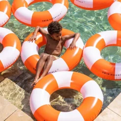 Swim Essentials Anillo flotador hinchable rojo y blanco 90cm.