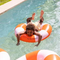 Swim Essentials Anillo flotador hinchable rojo y blanco 90cm.