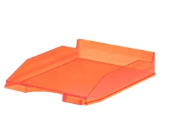 Faibo Bandeja de plástico translúcido naranja fluorescente