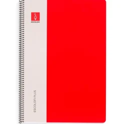 Escolofi Bloc A4 color rojo pauta 3mm. 80 hojas serie Plus