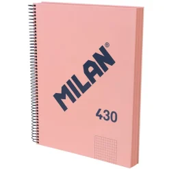 Milan Bloc A4 cuadrícula 5x5 430 rosa 120hojas 95gr tapa dura