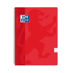 Oxford Bloc A4 rojo cuadro 4mm. tapa plástico 80 hojas