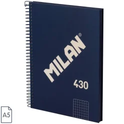 Milan Bloc A5 tapa dura cuadro 5x5mm 80 hojas azul serie 1918