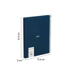 Milan Bloc A5 tapa dura cuadro 5x5mm 80 hojas azul serie 1918