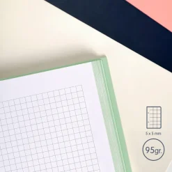 Milan Bloc A5 tapa dura cuadro 5x5mm 80 hojas azul serie 1918