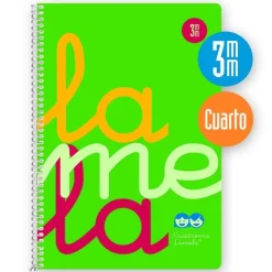 Lamela Bloc cuarto cuadrovía 3mm. 80 hojas tapa polipropileno verde flúor