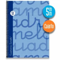 Lamela Bloc cuarto cuadrovía 5mm. 80 hojas tapa extra dura azul