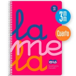 Lamela Bloc cuarto cuadrovía 3mm. 80 hojas tapa polipropileno rosa flúor