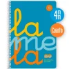 Lamela Bloc cuarto cuadrovía 4mm. 80 hojas tapa polipropileno azul flúor