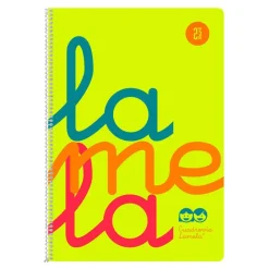 Lamela Bloc folio cuadrovía 2,5mm 80 hojas tapa de polipropileno amarillo flúor