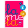Lamela Bloc folio cuadrovía 5mm. 80 hojas tapa polipropileno rosa flúor
