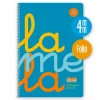 Lamela Bloc folio cuadrovía 4mm. 80 hojas tapa polipropileno azul flúor