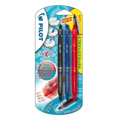 Pilot Bolígrafo Frixion Clicker 1 tinta negra, 1 azul y 1 roja