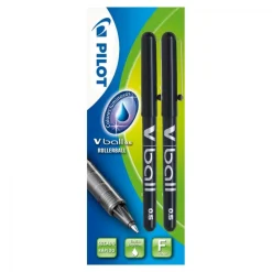 Pilot Bolígrafo VBall 05 tinta negra 2 unidades