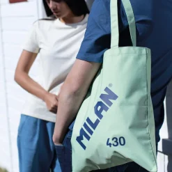 Milan Bolsa de tela tote bag color verde serie 1918