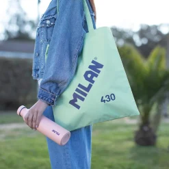 Milan Bolsa de tela tote bag color verde serie 1918