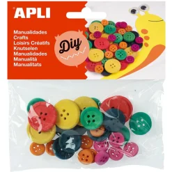 Apli Botones de madera tamaño surtido 30 unidades
