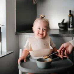 Mushie Bowl de silicona con ventosa azul Cambridge