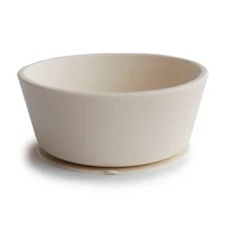 Mushie Bowl de silicona con ventosa blanco hueso