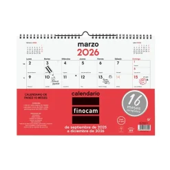 Finocam Calendario pared L escribir 2025-2026 16 meses