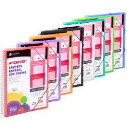 Carchivo Carpeta A4 con 50 fundas Archivex PP colores surtidos