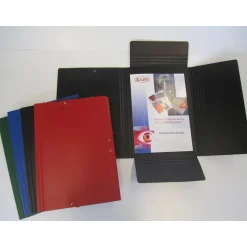 Saro Carpeta folio 3 solapas negro cartón extra fuerte mate