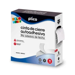 Plico Cinta de velcro autoadhesiva blanca 10m x 20mm.