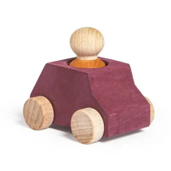 Lubulona Coche madera morado Lubu con figura naranja