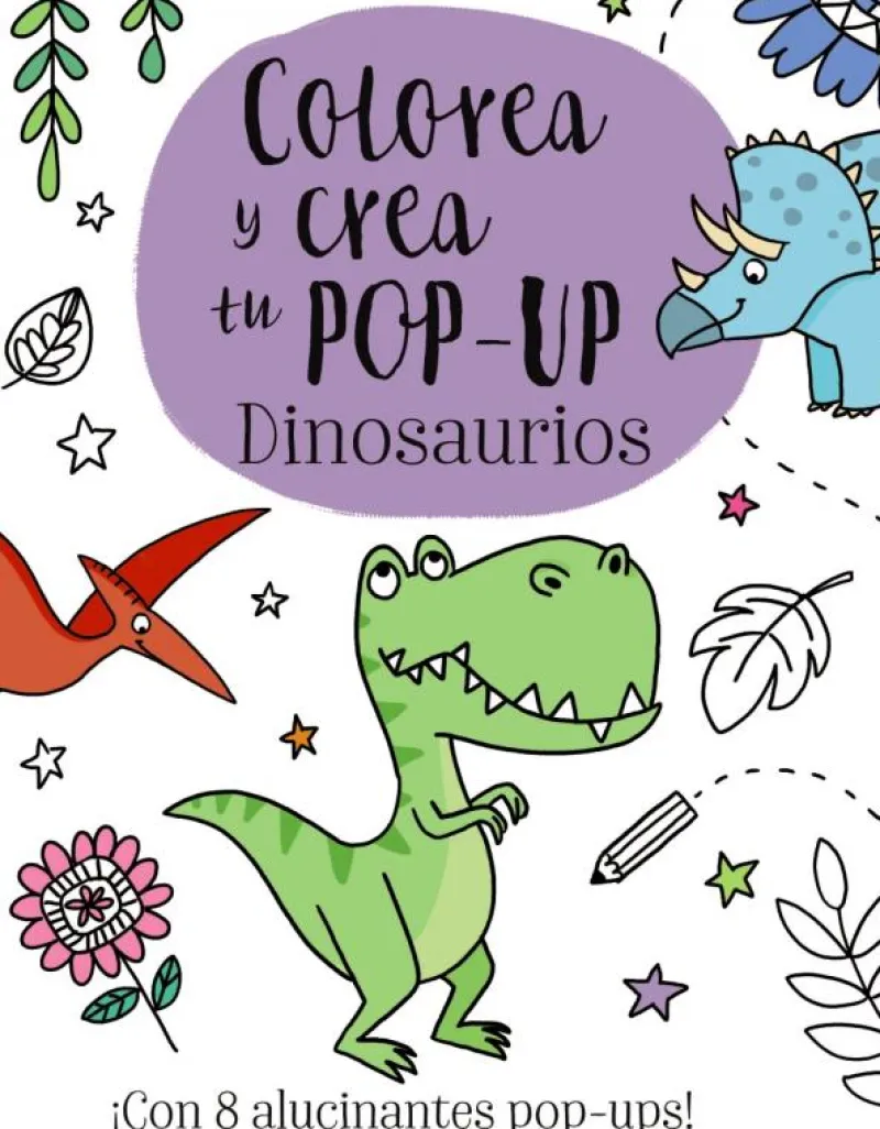 Colorea y crea tu Pop-up. Dinosaurios