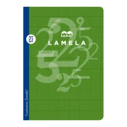 Lamela Cuaderno A4 cuadrovía 2,5mm. 50 hojas tapa cartoncillo plastificado colores surtidos