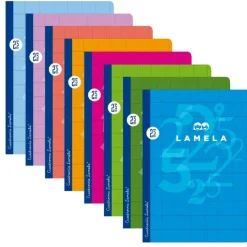 Lamela Cuaderno A4 cuadrovía 2,5mm. 50 hojas tapa cartoncillo plastificado colores surtidos