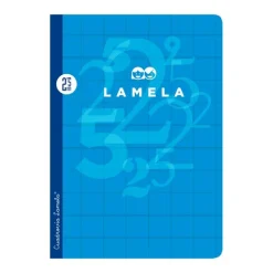 Lamela Cuaderno A4 cuadrovía 2,5mm. 50 hojas tapa cartoncillo plastificado colores surtidos