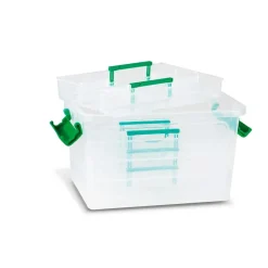 Primo Cubeta con tapa y 4 compartimentos 25,5x17x14,5cm