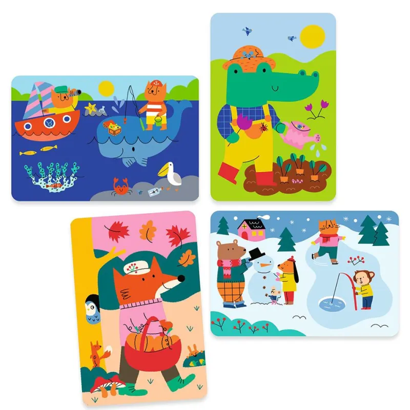 Djeco Dibujos mágicos para colorear las cuatro estaciones