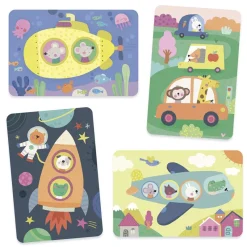 Djeco Dibujos mágicos para colorear transportes