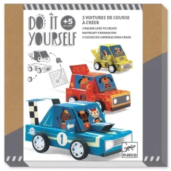 Djeco DIY 3 coches carreras grand prix