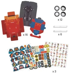 Djeco DIY 3 coches carreras grand prix