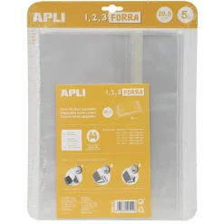 Apli Forro para libros modelo funda 28,5x53cm. 5 unidades