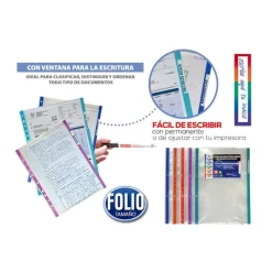 Fraga Funda tamaño folio con multitaladro y borde de color 10 unidades