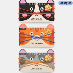 Kikkerland Goma elástica para mano Cat´s Cradle con bloc de juegos modelo surtido