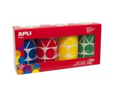 Apli Gomets XL formas geométricas colores 4 rollos