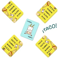Ludilo Juego de cartas Taco, Vuelta, Cabra, Queso, Pizza.
