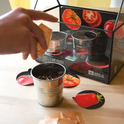 Radis et capucine Kit de cultivo invernadero cristal tomates bio con 3 macetas metal