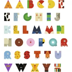 Djeco Letra madera con estampado inspirado en animales