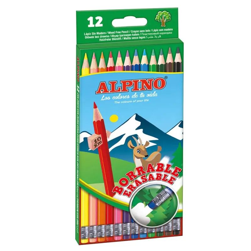 Alpino Lápiz color borrable 12 colores