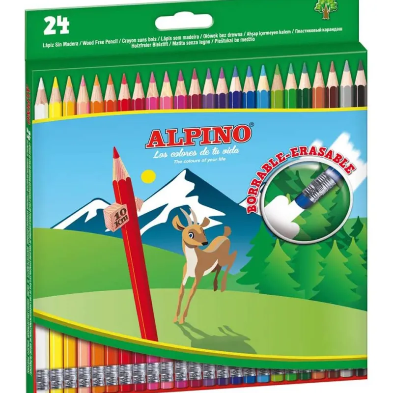 Alpino Lápiz color borrable 24 colores