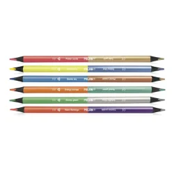 Milan Lápiz color doble punta 12 colores flúo y metalizados