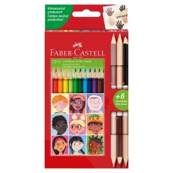 Faber castell Lápiz color triangular 12 colores y 3 bicolores